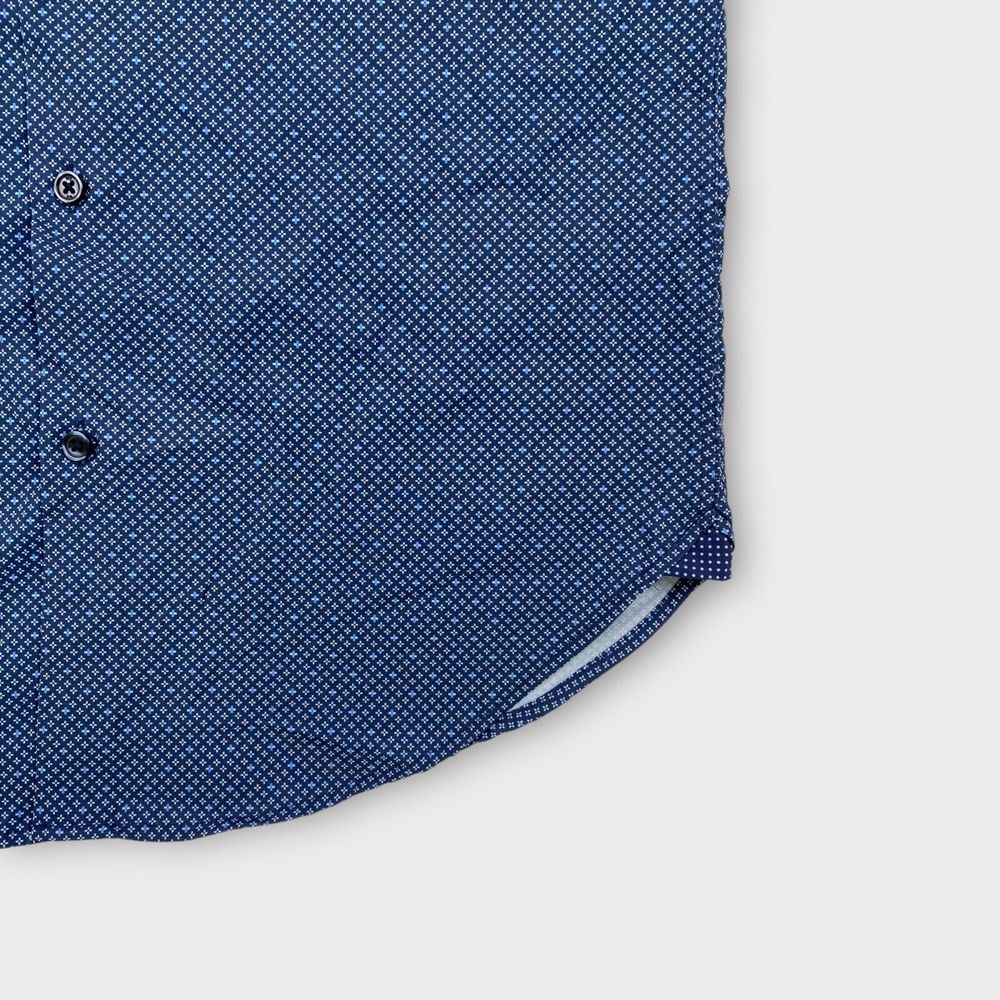 W.R.K Work Rest Karma Men's Small Medallion 4 Way Stretch Button Shirt Blue - Picture 7 of 14